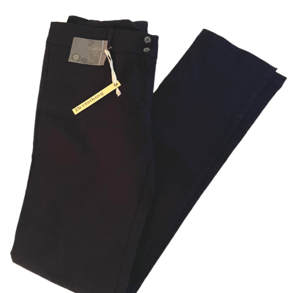 2B Clothing Juniors Black Straight Leg Stretchy Pants Size Large  NWT